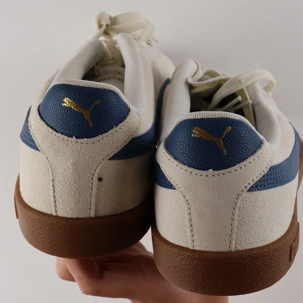 Puma Club 5v5 Sneakers White Blue Suede 9.5 NWOT